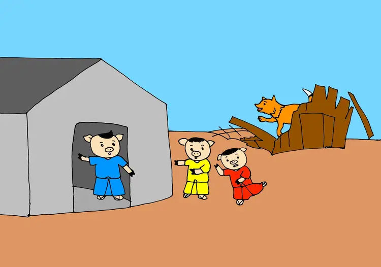 ၄၆။ ဝက်သုံးကောင်